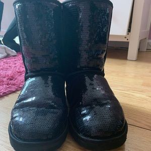 BLACK SEQUIN UGG BOOTS